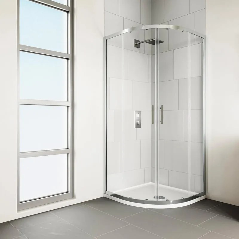 Box doccia angolare con porta scorrevole, vetro 6 mm, L 77-79.5 cm x L 79.5 cm, H 190 cm, cromo Verve