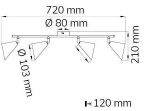 Wofi 70108G - Faretto GLORIA 4xE14/28W/230V