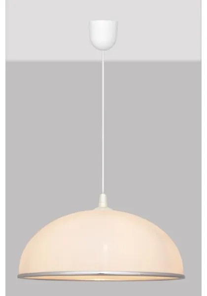 Lampadario su fune CIRCLE 1xE27/15W/230V bianco