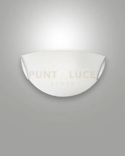 Fox applique bianco 1 luce attacco e27 in metallo e vetro