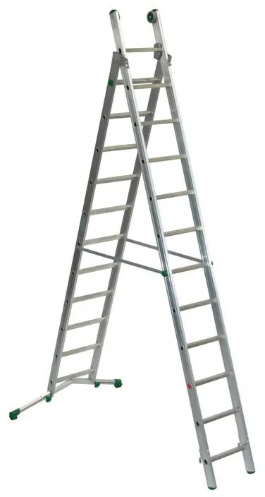 Scala a sfilo FACAL Super Prima 2 rampe in alluminio 2 x 12 gradini portata massima 150 kg EN 131 per lavori fino a 7.2 m