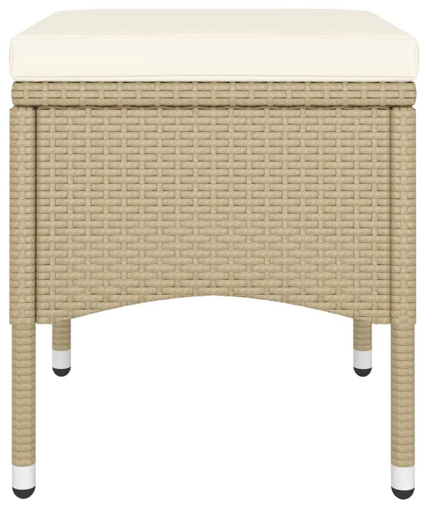 Set Bistrot da Giardino 5 pz Polyrattan e Vetro Temperato Beige