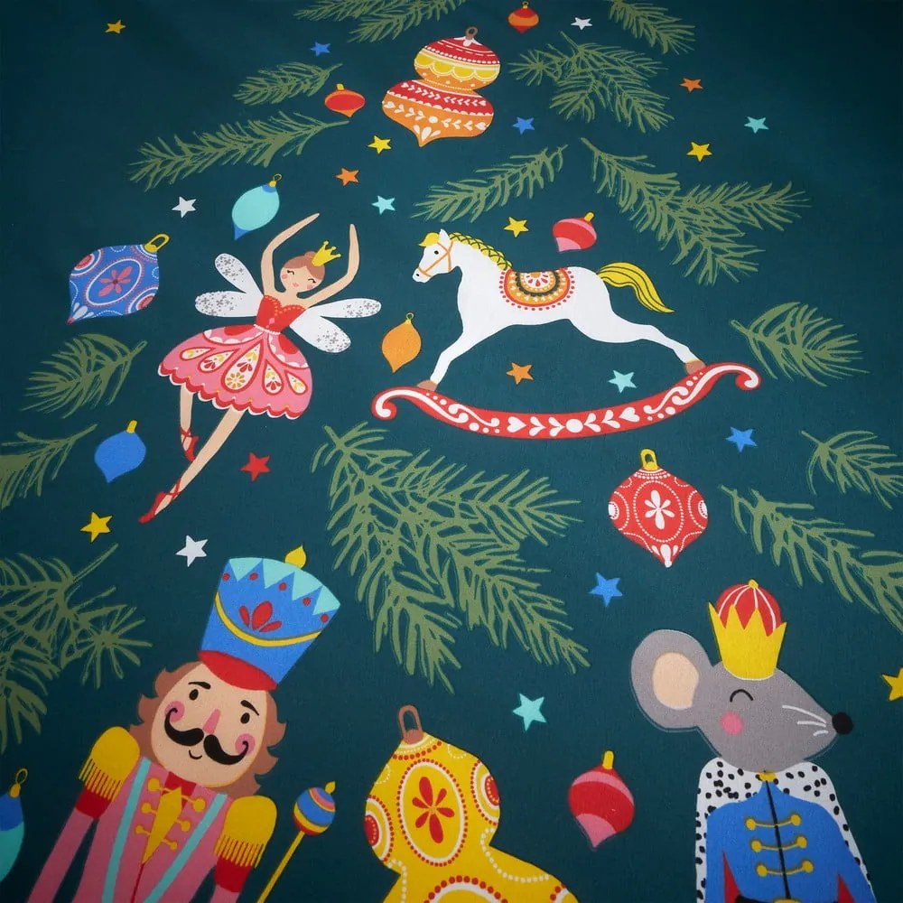 Biancheria da letto singola verde scuro 135x200 cm Nutcracker - Catherine Lansfield
