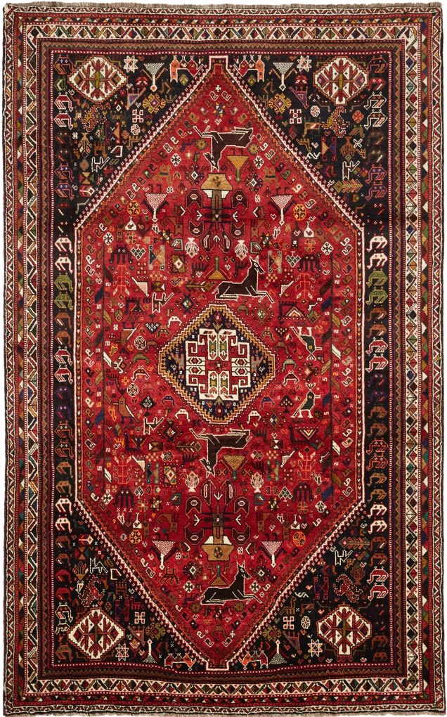 Shiraz Tappeto persiano 180 x 290 Rosso (Iran) Annodato A Mano