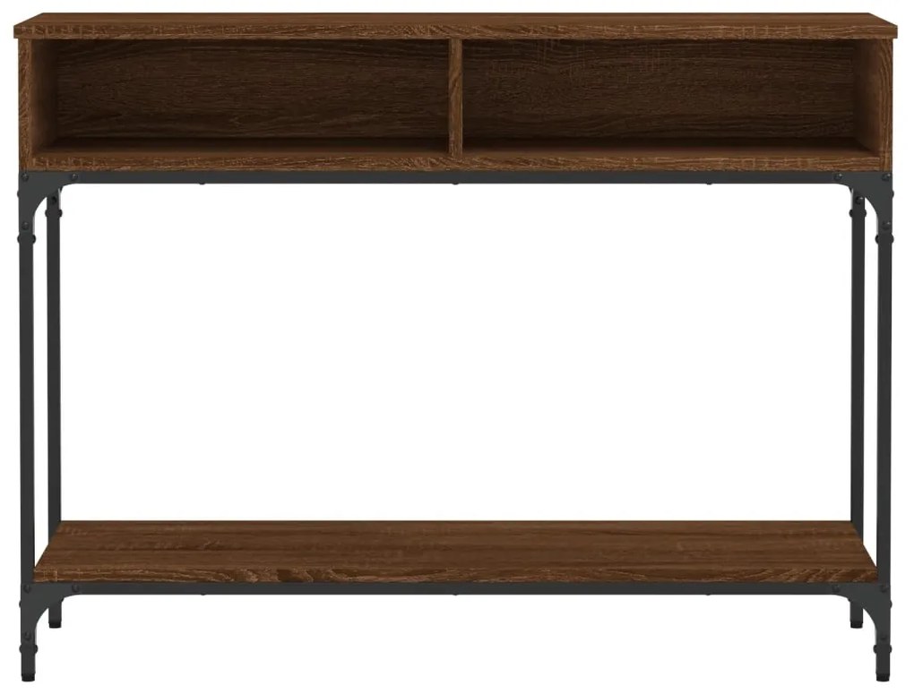 Tavolo consolle rovere marrone 100x30,5x75 cm legno multistrato