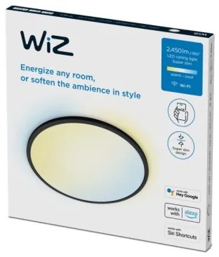 WiZ - Plafoniera LED dimmerabile SUPERSLIM LED/22W/230V Wi-Fi nero