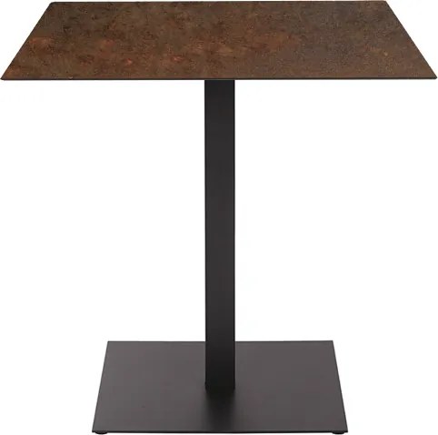 Tavolo bar pub ristorante da esterno 80x80 cm con piano in HPL Corten H 74