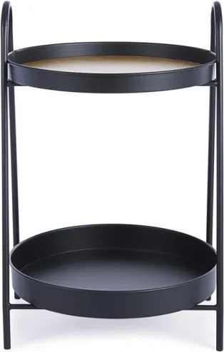 Tavolino tondo stile industrial piano in legno e struttura in acciaio Everitt D41 Bizzotto