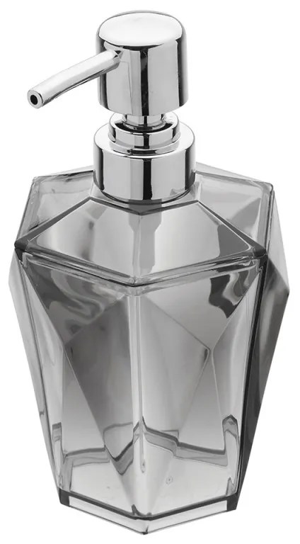 Dispenser Sapone Grigio Trasparente Forma A Diamante