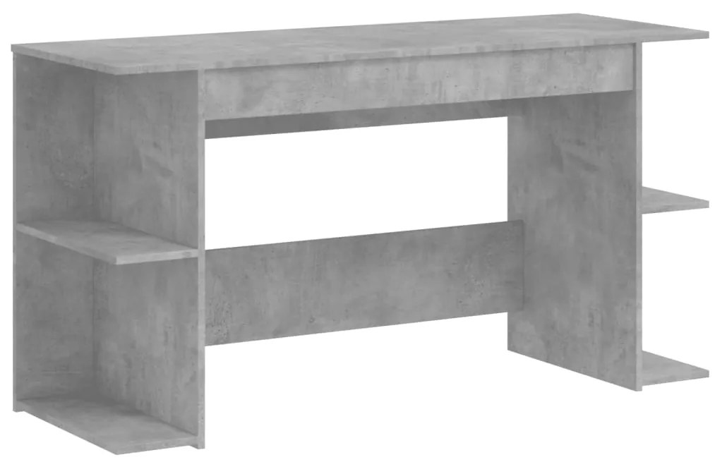 Scrivania grigio cemento 140x50x75 cm in legno multistrato