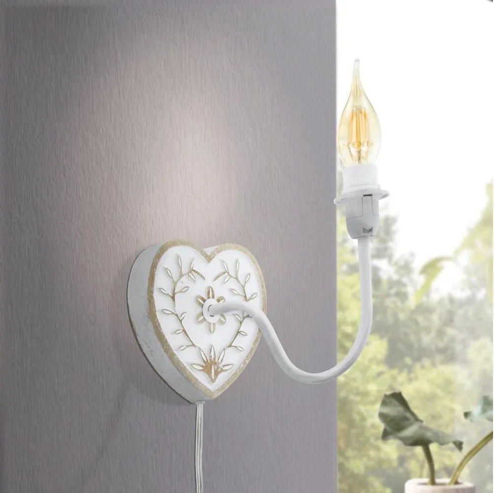 Eglo 33004 - Lampada da parete 1xE14/40W/230V bianca/patina