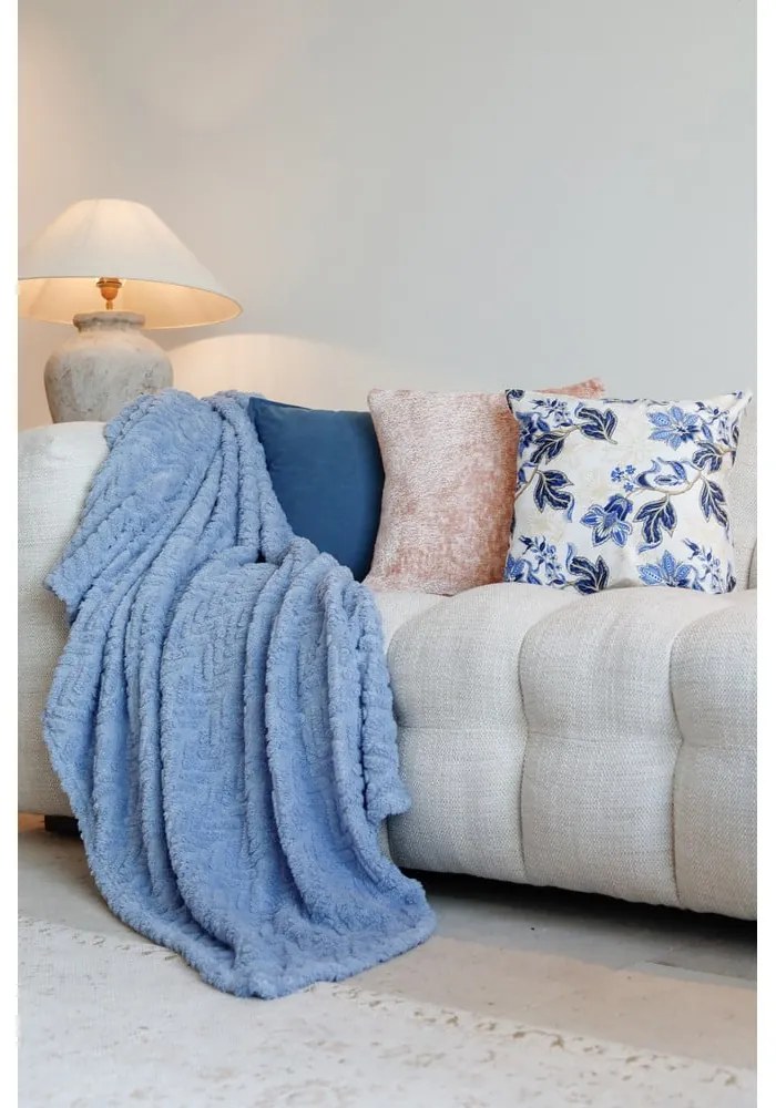 Coperta blu in micropile 150x200 cm Rena – Tiseco Home Studio