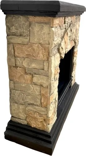 Camino a bioetanolo da terra Belluno effetto pietra L105xP38xH100 cm