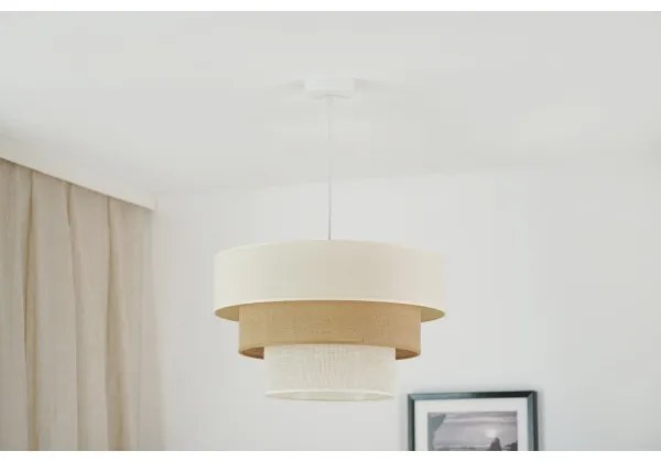 Brilagi - Lampadario a cavo DENVER LUNETA 1xE27/15W/230V Ø45 beige/marrone/crema