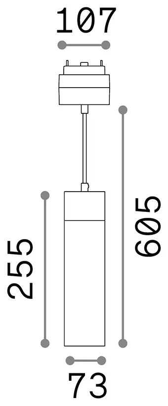 Pendente Per Binario Arca 21W 3000K Alluminio Nero Luce Calda