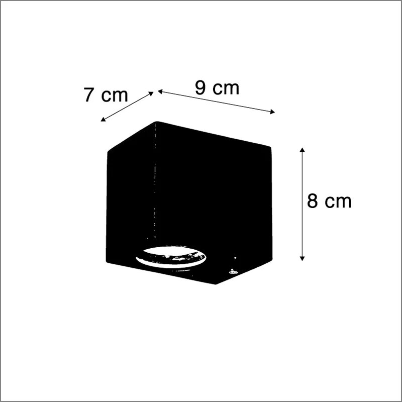 Set di 2 lampade da parete moderne nere IP44 - Baleno