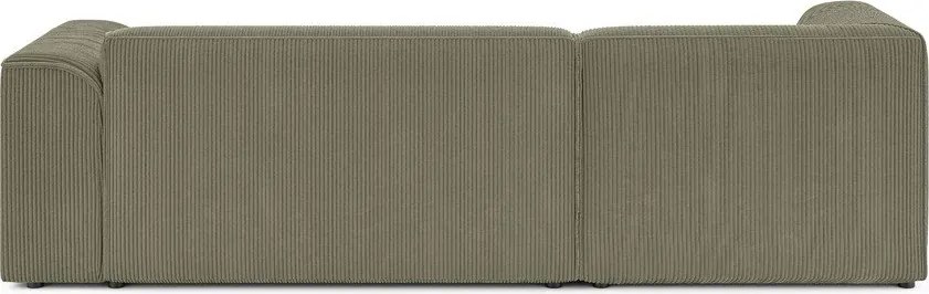 Divano angolare verde (con penisola a sinistra/con chaise lounge) con rivestimento in velluto a coste Merid – Ropez