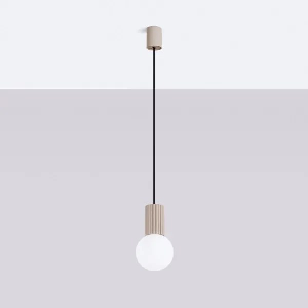 Sollux SL.1744 - Lampadario a sospensione con filo HALO 1xG9/8W/230V diametro 12 cm beige