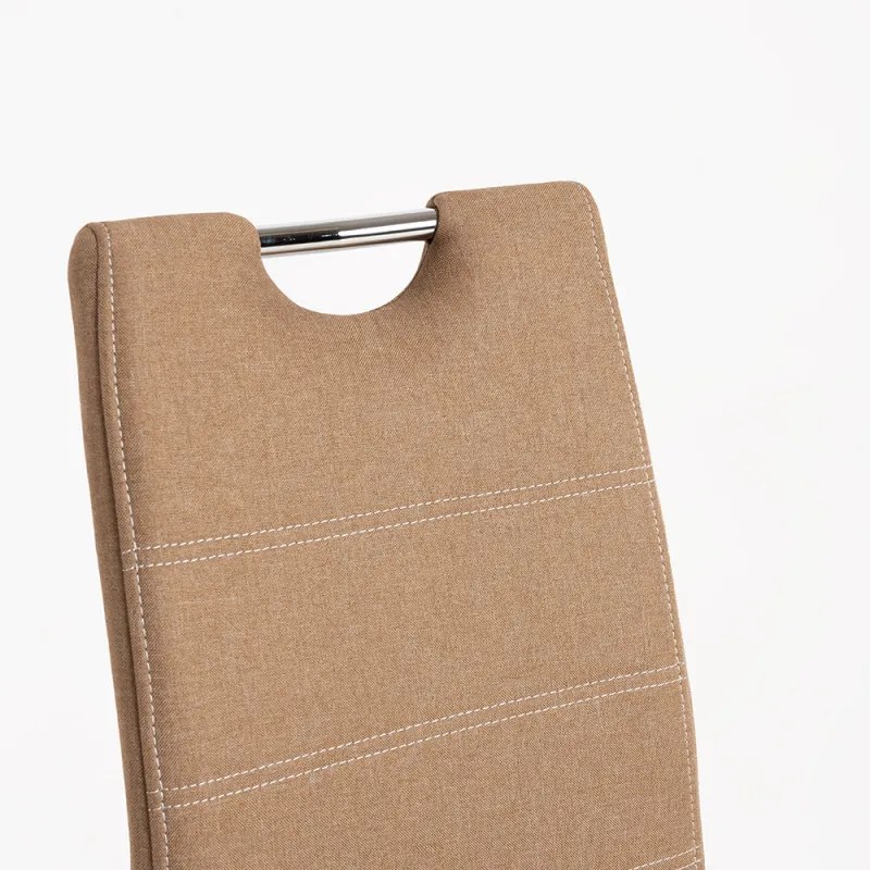 Pack 4 Sedie Hallen Tessuto - Marrone Chiaro