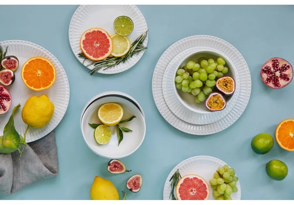 Set di piatti in porcellana bianca da 12 pezzi Purita - Bonami Essentials