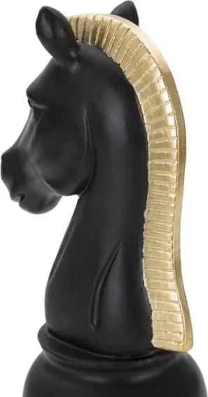 Cavallo Nero E Oro Cm 10,5X8,5X19