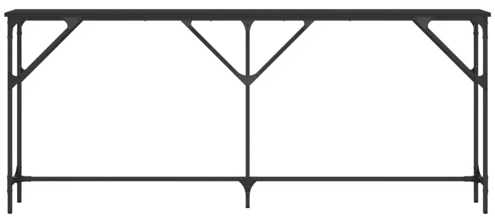 Tavolino consolle nero 180x23x75 cm in legno multistrato