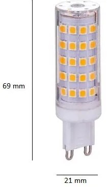 Led G9 7W 650lm 3000K G9 21x69mm 2pz/blister