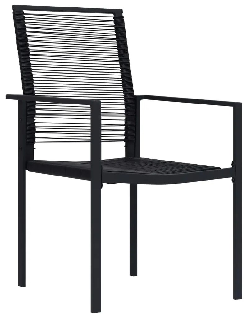 Sedie da giardino 4 pz in rattan nero