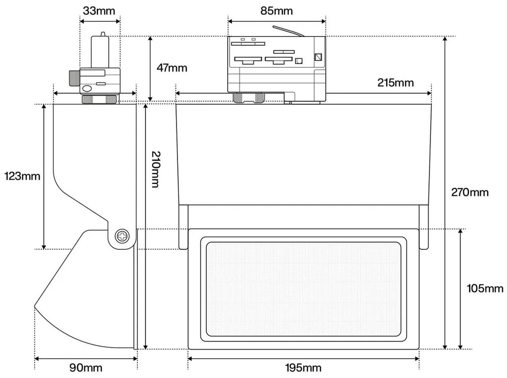 Faro Rettangolare 40W Dimmerabile Triac Binario Trifase 100° CCT Colore Bianco Variabile CCT
