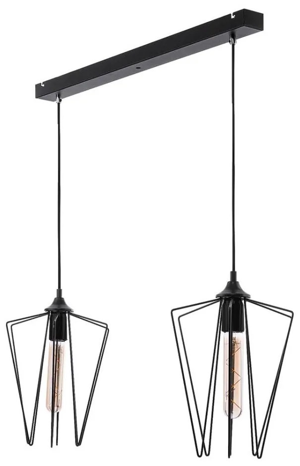 Jupiter 1643 - Lampadario con filo SAO 2xE27/60W/230V nero