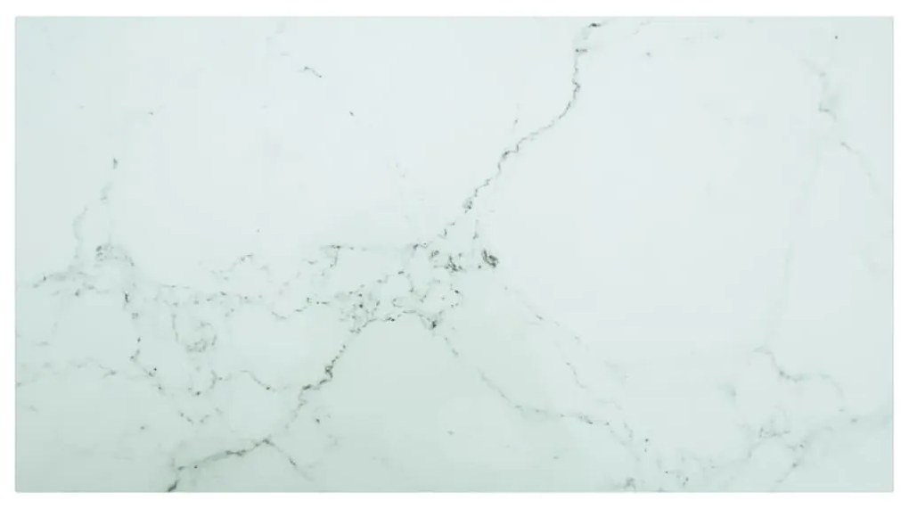 Piano Tavolo Bianco 120x65 Cm 8mm Vetro Temperato Design Marmo /