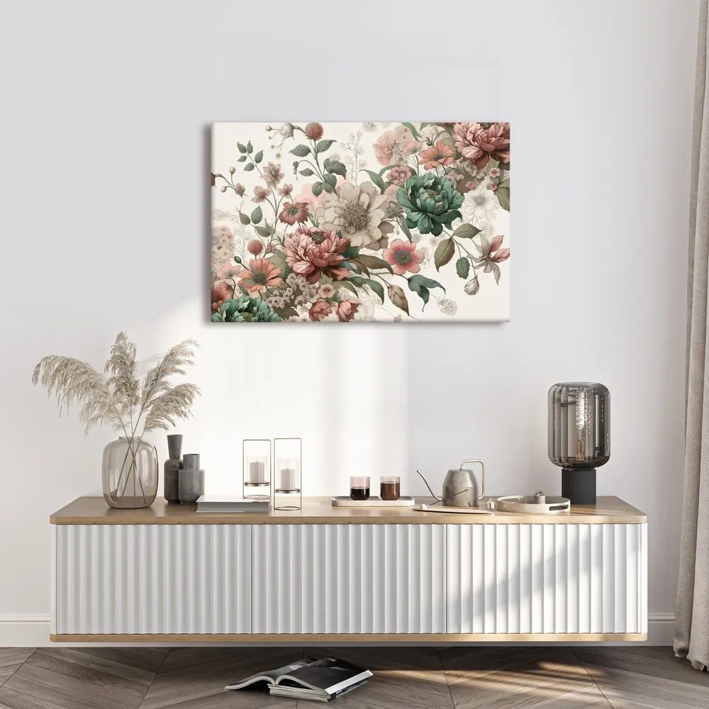 Quadro su tela – Fiori delicati in tonalità pastello