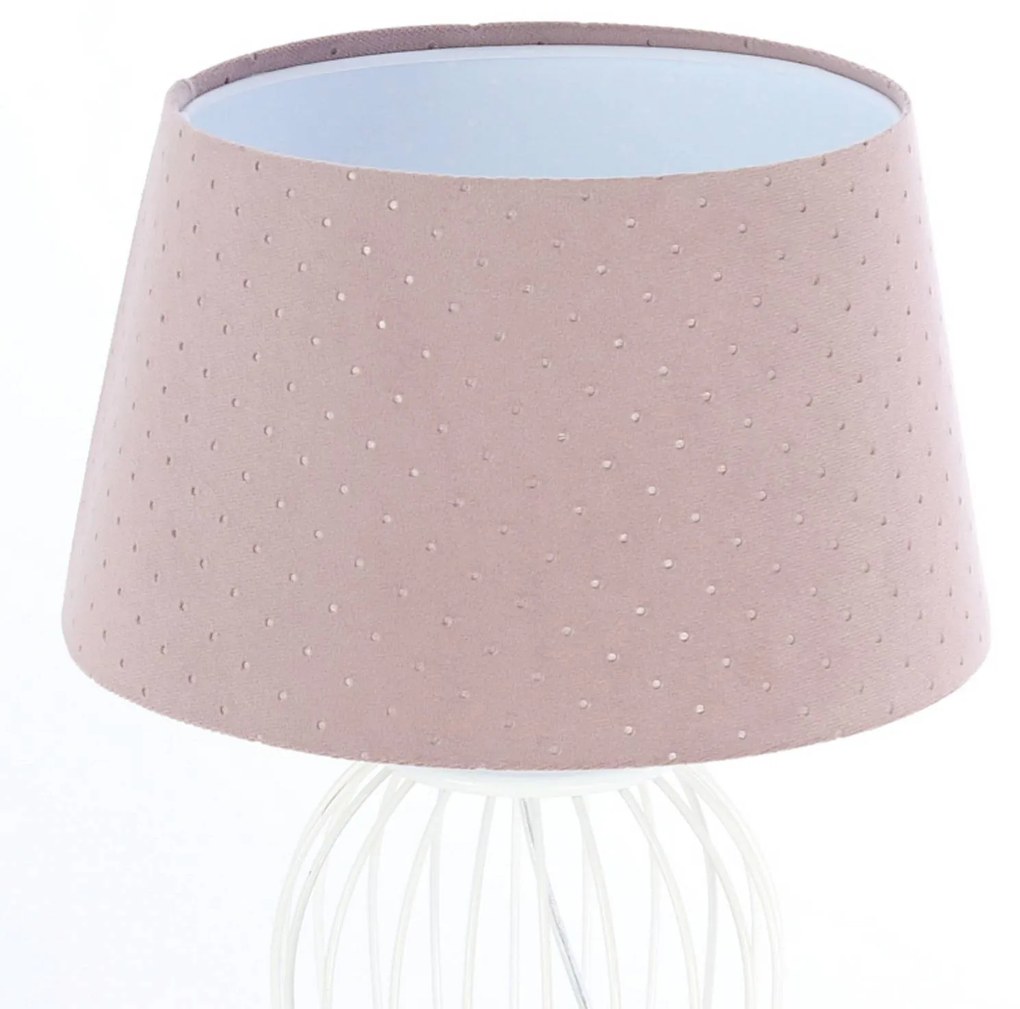 Maco Design Lampada da tavolo Rosabelle con base a forma di gabbia, rosa