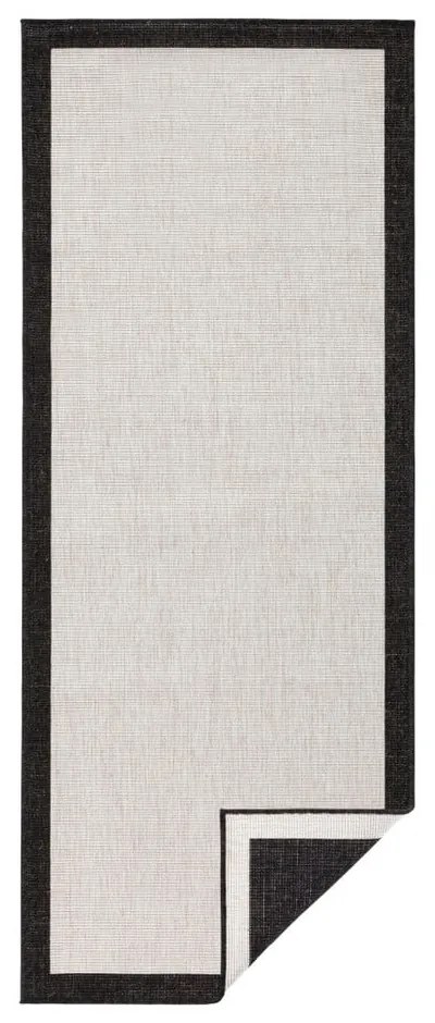 Tappeto da esterno nero e crema , 80 x 250 cm Panama - NORTHRUGS