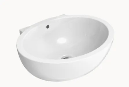 Flaminia Dip Lavabo cm 62 da appoggio o sospeso con troppo pieno senza piano rubinetteria in ceramica bianco