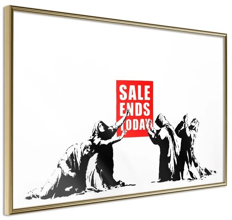 Poster  Banksy: Sale Ends  Cornice Quadri Cornice d'oro, Larghezza x Altezza Home decor 90x60