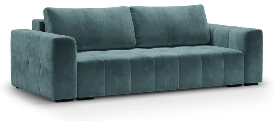 Divano letto in velluto blu Luca - Milo Casa