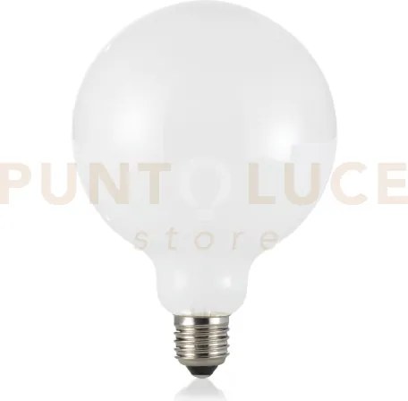 Lampadina attacco e27 in vetro globo bianco 8 w 950 lm 3000 k d125