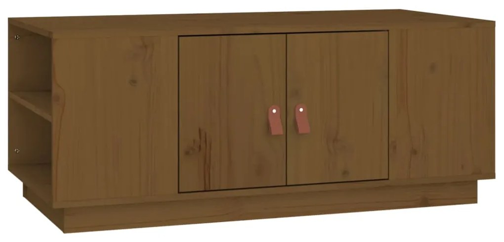 Tavolino da salotto miele 100x50x41cm in legno massello di pino