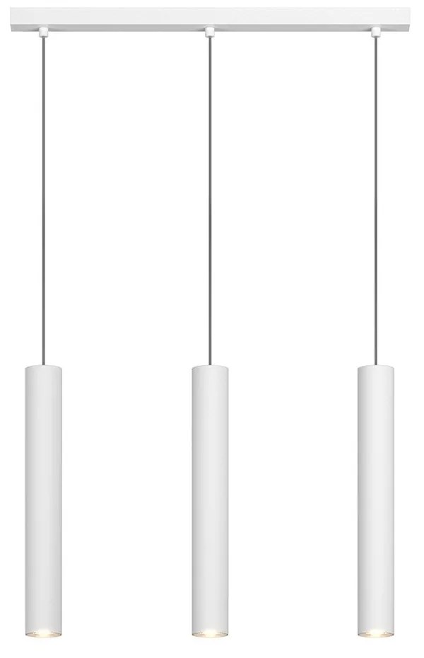 Lampadario Moderno Aygo Rettangolare Metallo Bianco 3 Luci Gu10