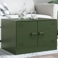 Tavolino da Salotto Verde Oliva 67x50x44 cm in Acciaio 841731