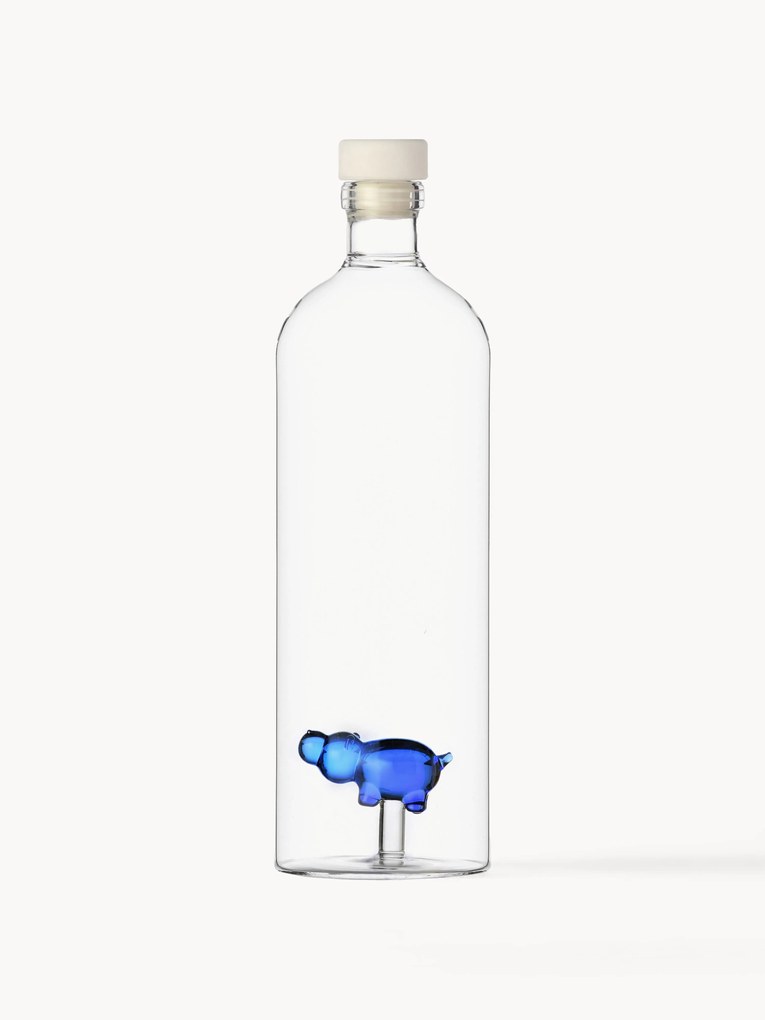 Caraffa in vetro borosilicato fatta a mano Hippo, 1,1 L