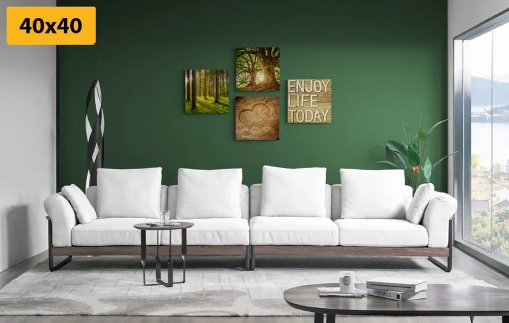 Set di quadri – Brezza della natura con scritta