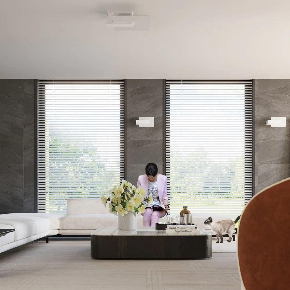 Lampada da soffitto bianca con paralume in vetro 40x47,5 cm Parola - Sollux