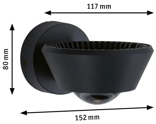 Paulmann 79769 - LED/9W IP44 Applique dimmerabile SABIK 230V