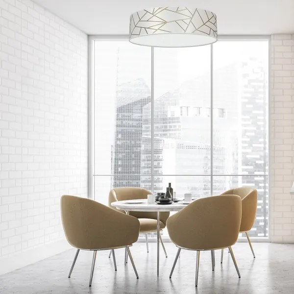 Plafoniera ZIGGY 3xE27/60W/230V bianca/oro