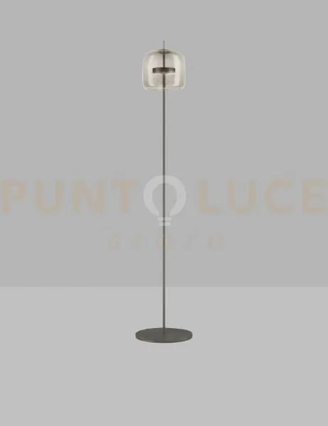 Jube lampada da terra p fume' trasparente nero opaco 2 l2415  1 led...