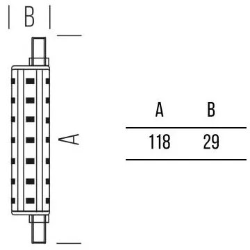 Lineare 2000lm 15,5W 118 mm R7s - WW - DIM