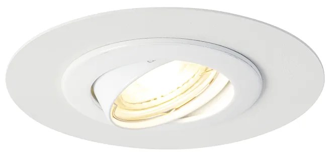 Faretto da incasso rotondo bianco orientabile con anello di riempimento - Edu