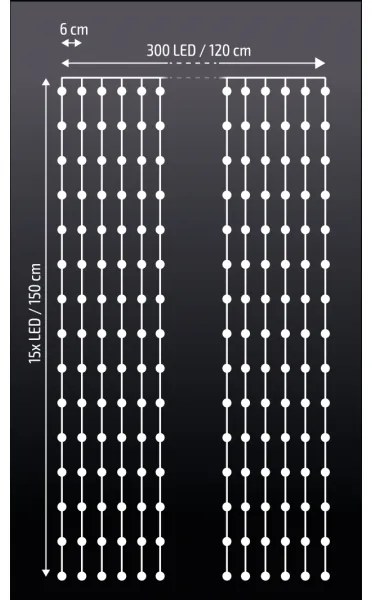 Brilagi - Tenda di Natale LED 300xLED/8 funzioni/3xAA/USB 1,2m bianco freddo